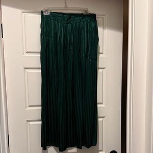 Oscar de la Renta Emerald Striped Maxi Skirt